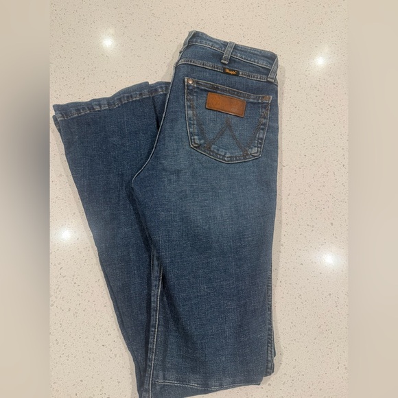 Wrangler Green Jean Trumpet Flare Jeans Women’s Vintage Western Denim 26x36 - Picture 2 of 7